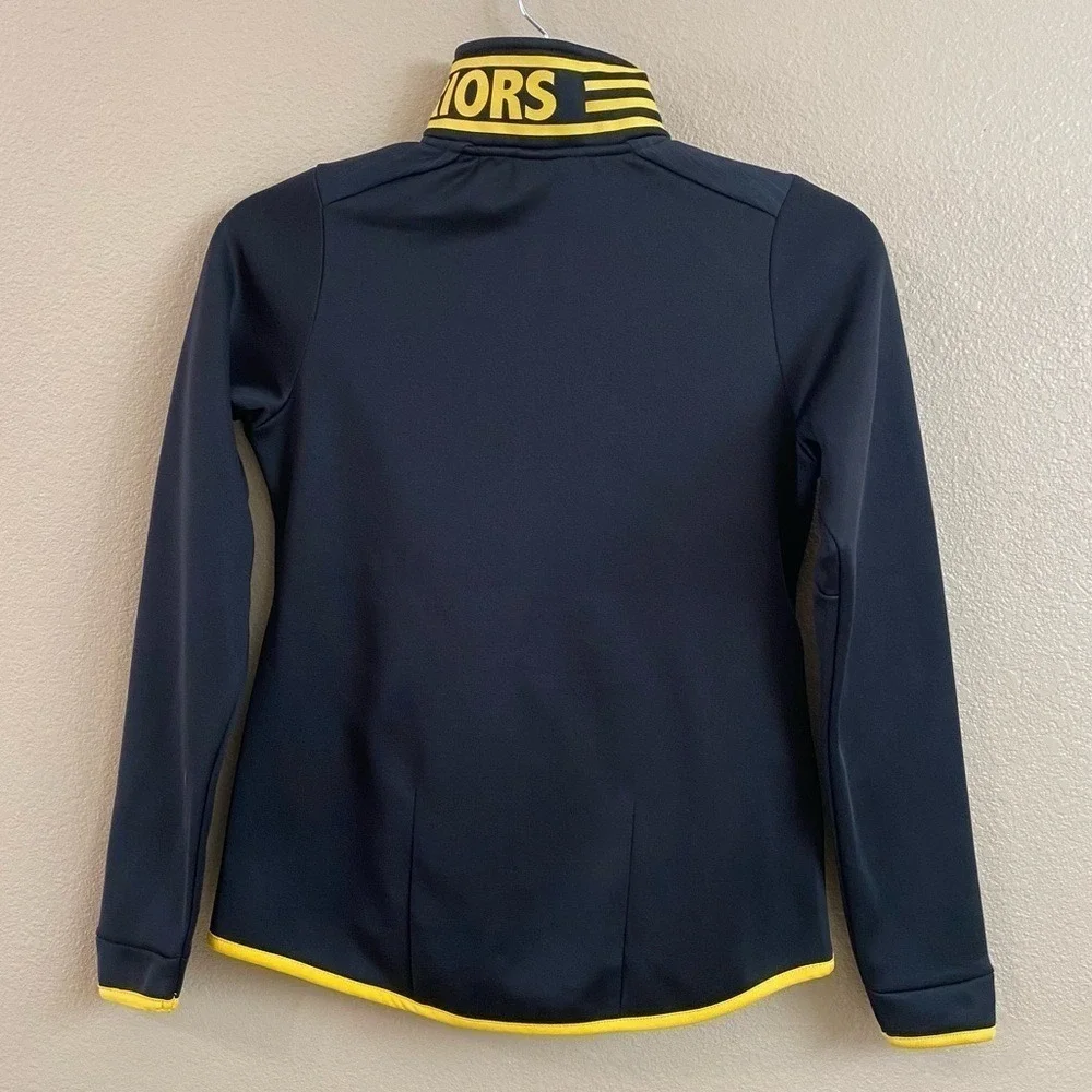 NBA Golden State Warriors Girls S 7/8 Black Yellow Aviator Full Zip Track Jacket